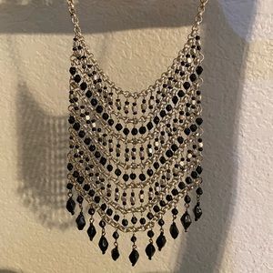 Black and silver statement necklace